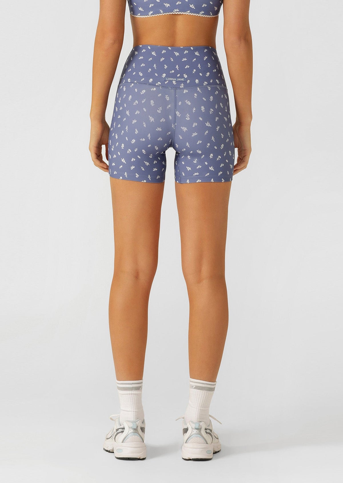 Blue Fleur Hi Fold No Ride 12cm Bike Shorts