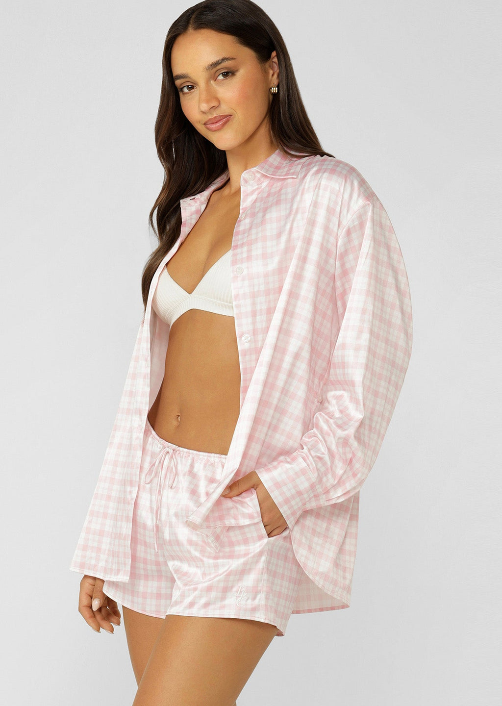 Love Game Satin Long Sleeve Shirt