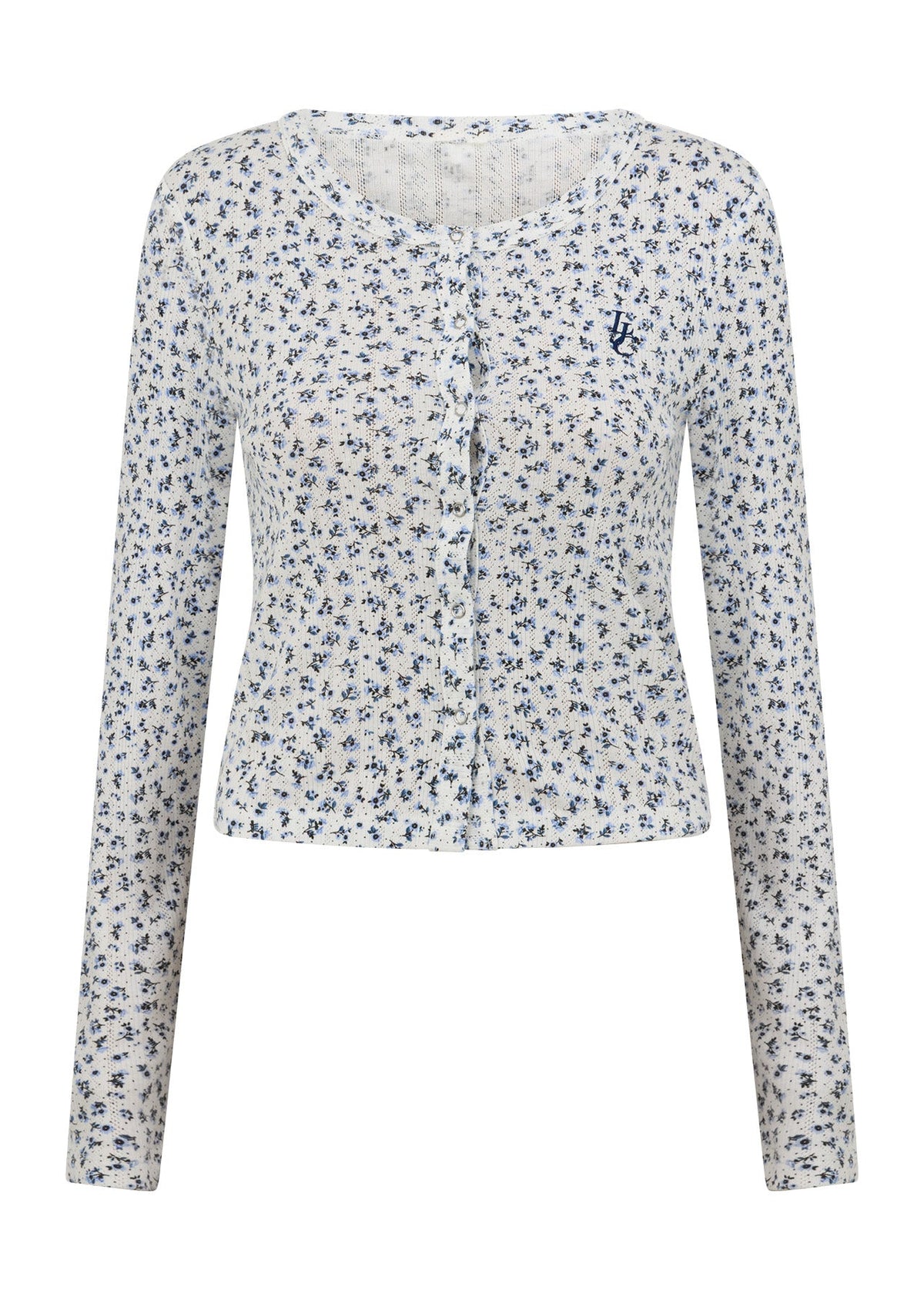 Provincial Floral Pointelle Cardigan