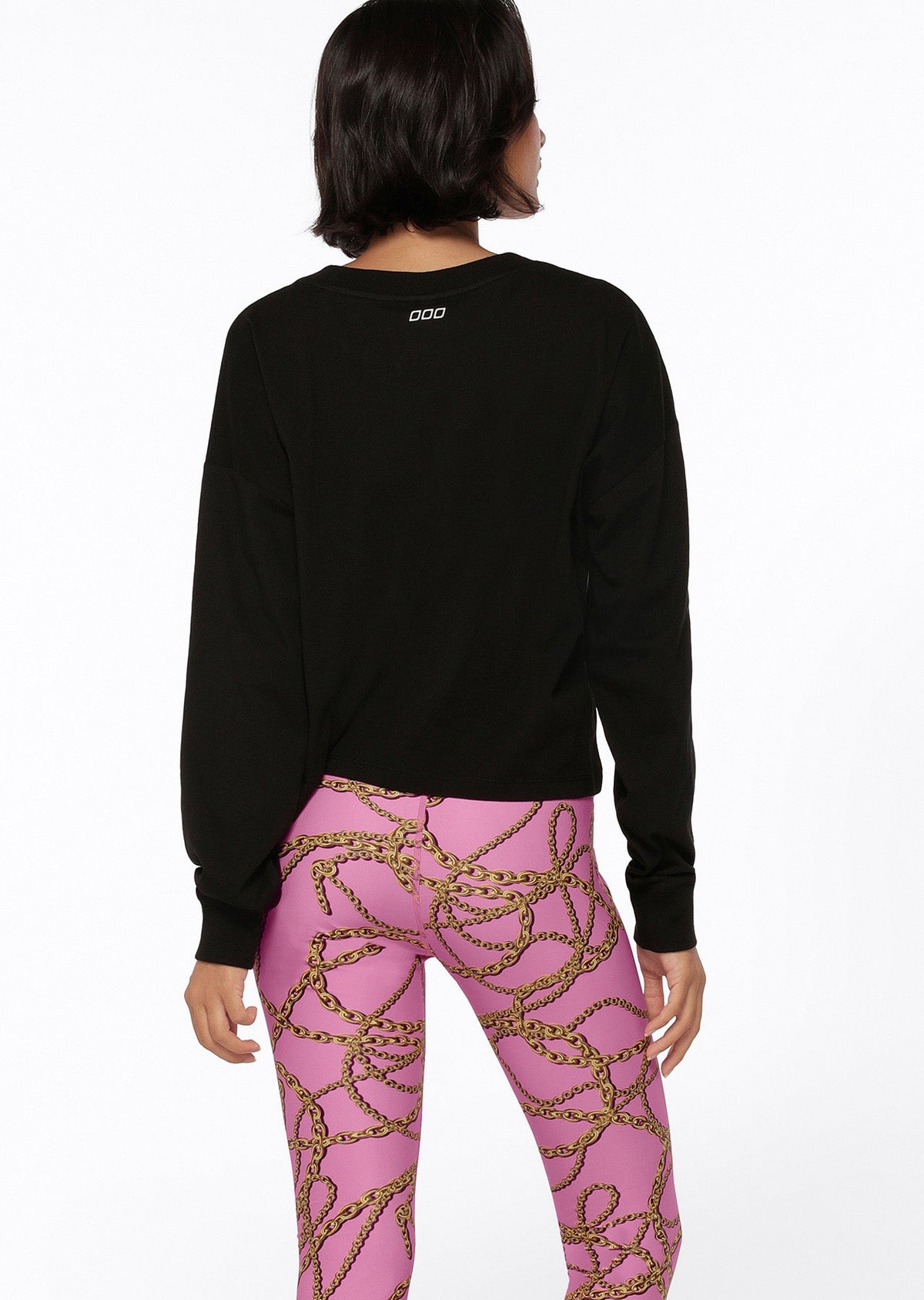 Chain Cropped Long Sleeve Top