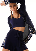 Contrast Knit Sports Zip Thru