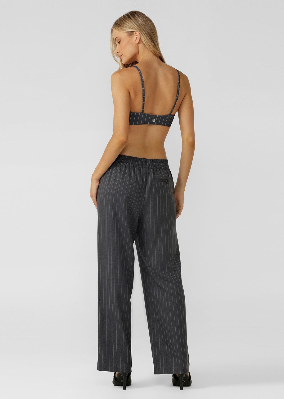Effortless Pinstripe Sports Bra