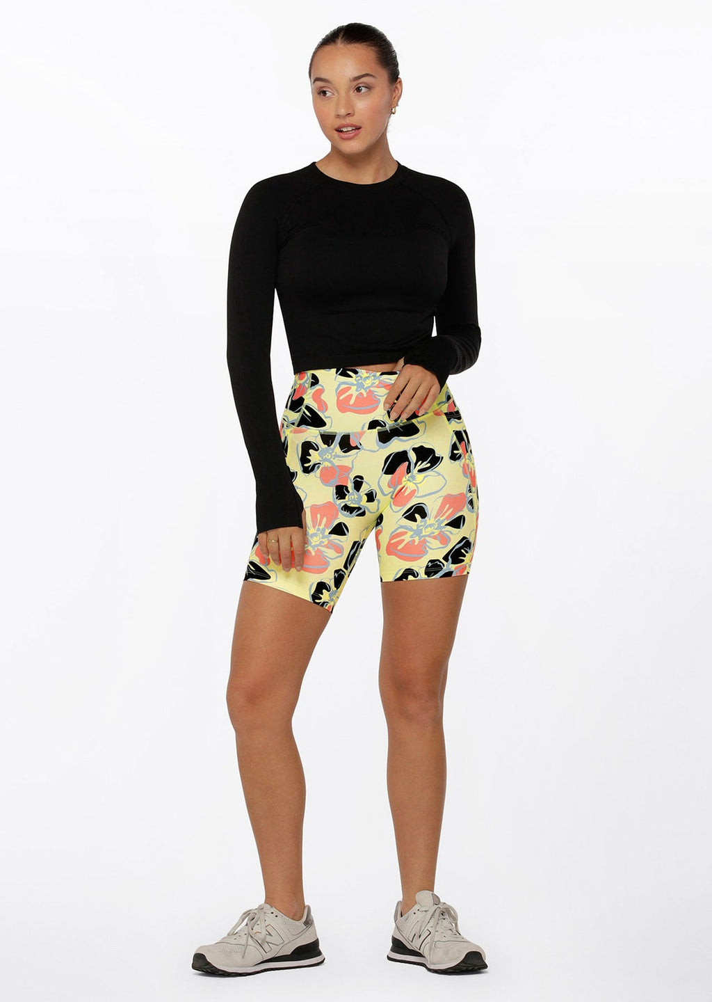 Hibiscus Hi-Fold No Ride Bike Shorts