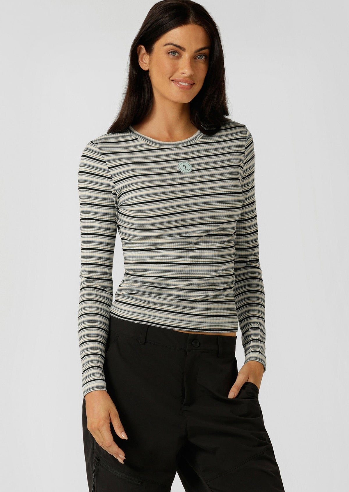 Movement Stripe Rib Long Sleeve Top