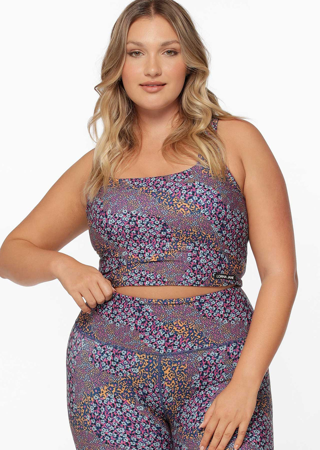 Midnight Ditsy Twist Tank Bra Combo