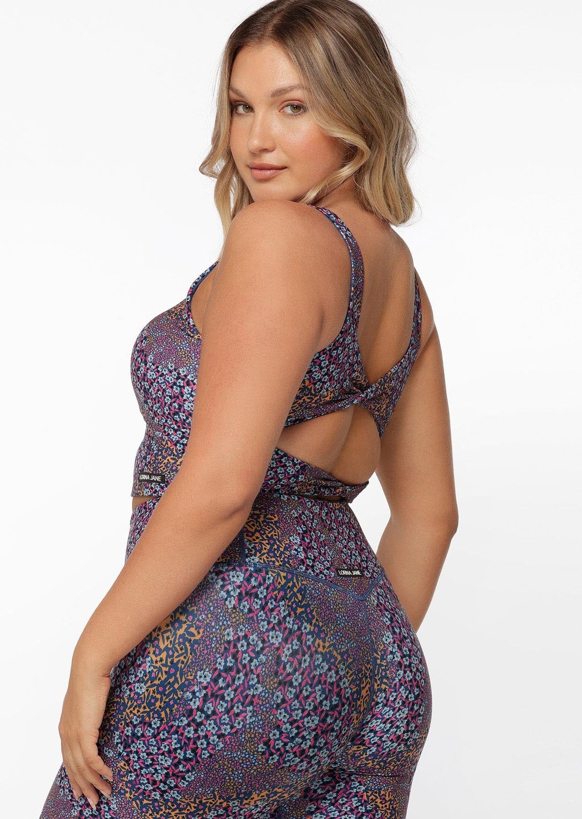 Midnight Ditsy Twist Tank Bra Combo