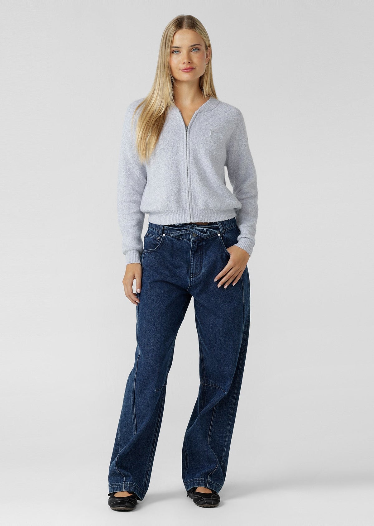 Boucle Knit Bomber Jacket