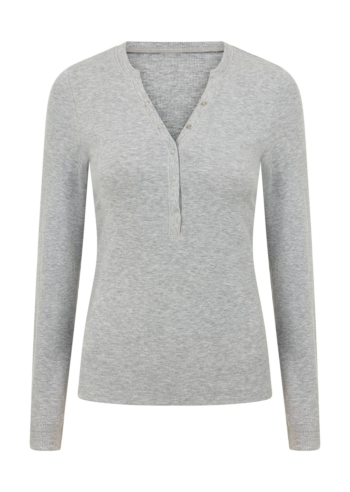 Henley Rib Long Sleeve Top