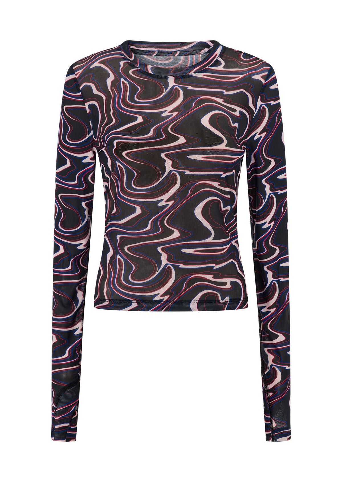 Meta Luminous Long Sleeve Mesh Top