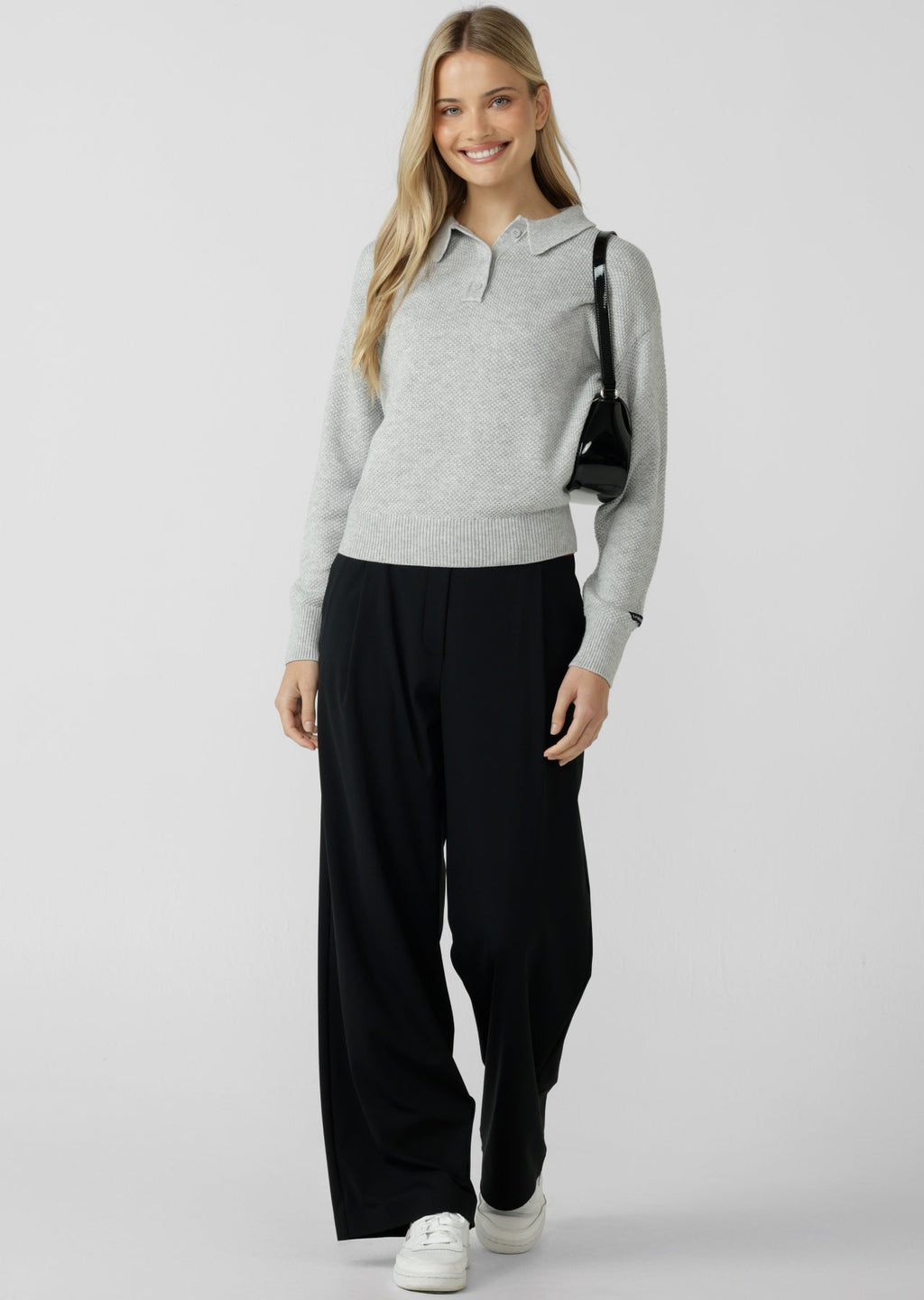 Feeling Fine Knit Polo Top