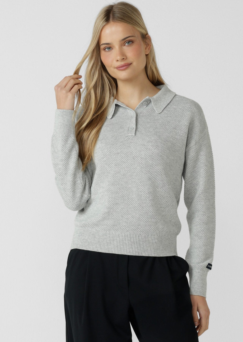 Feeling Fine Knit Polo Top