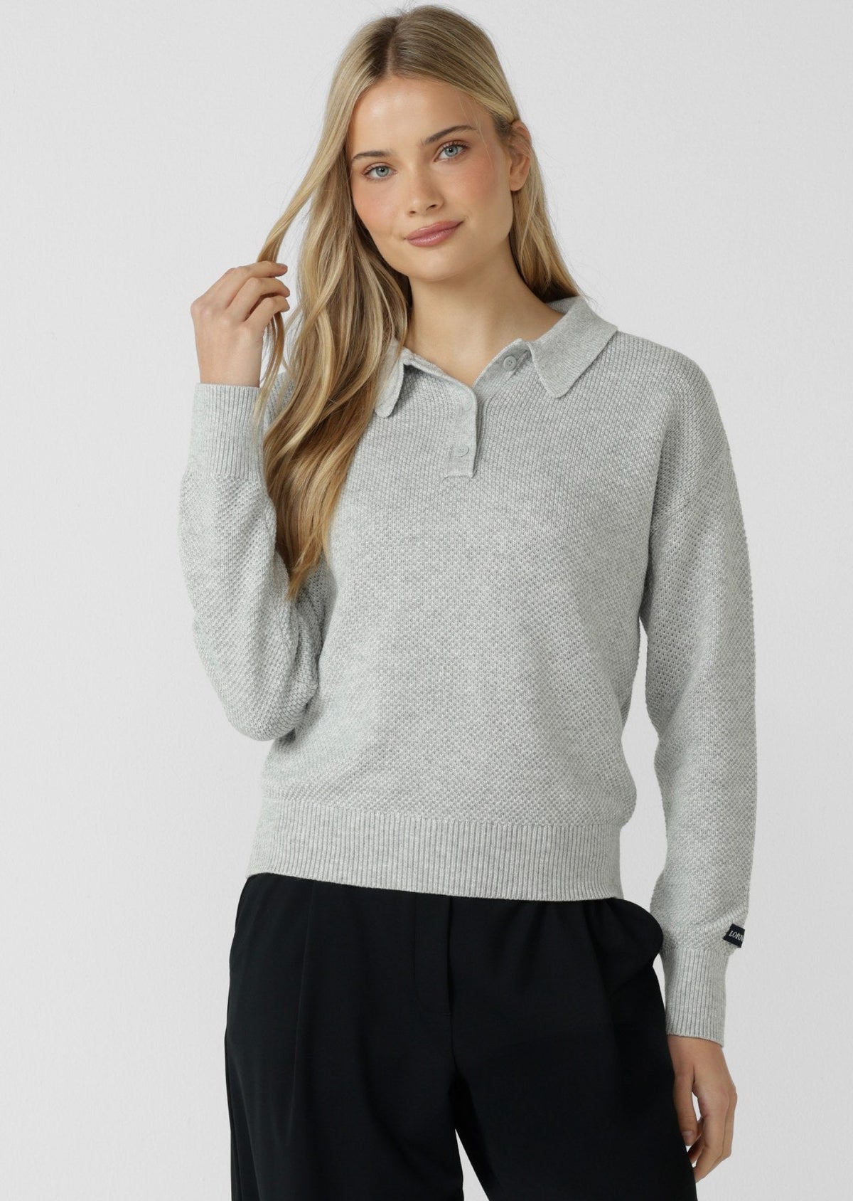 Feeling Fine Knit Polo Top