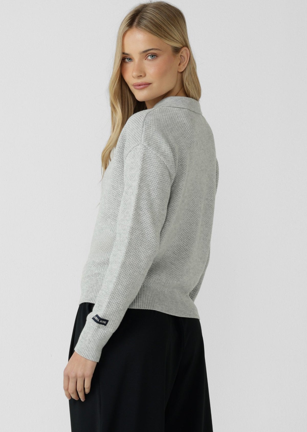 Feeling Fine Knit Polo Top