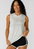 Lotus Palm Print Muscle Tank