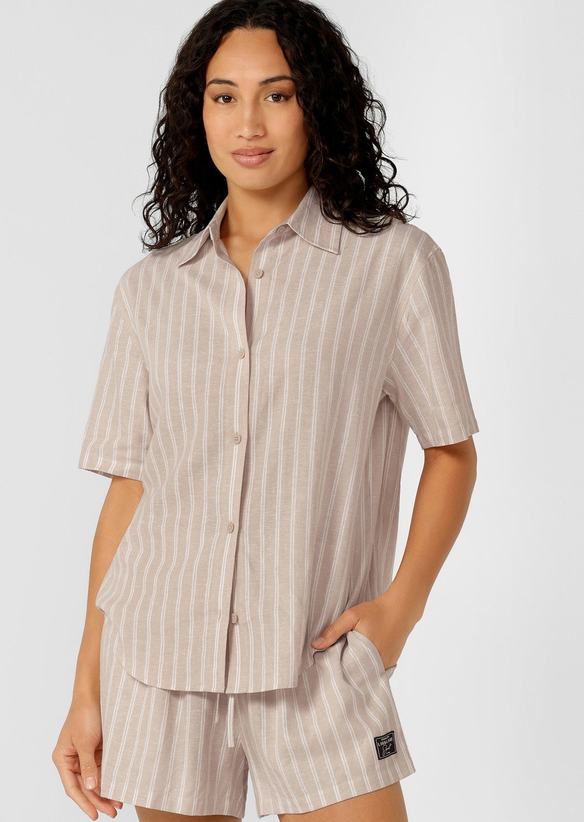 Preset Stripe Linen Short Sleeve Shirt