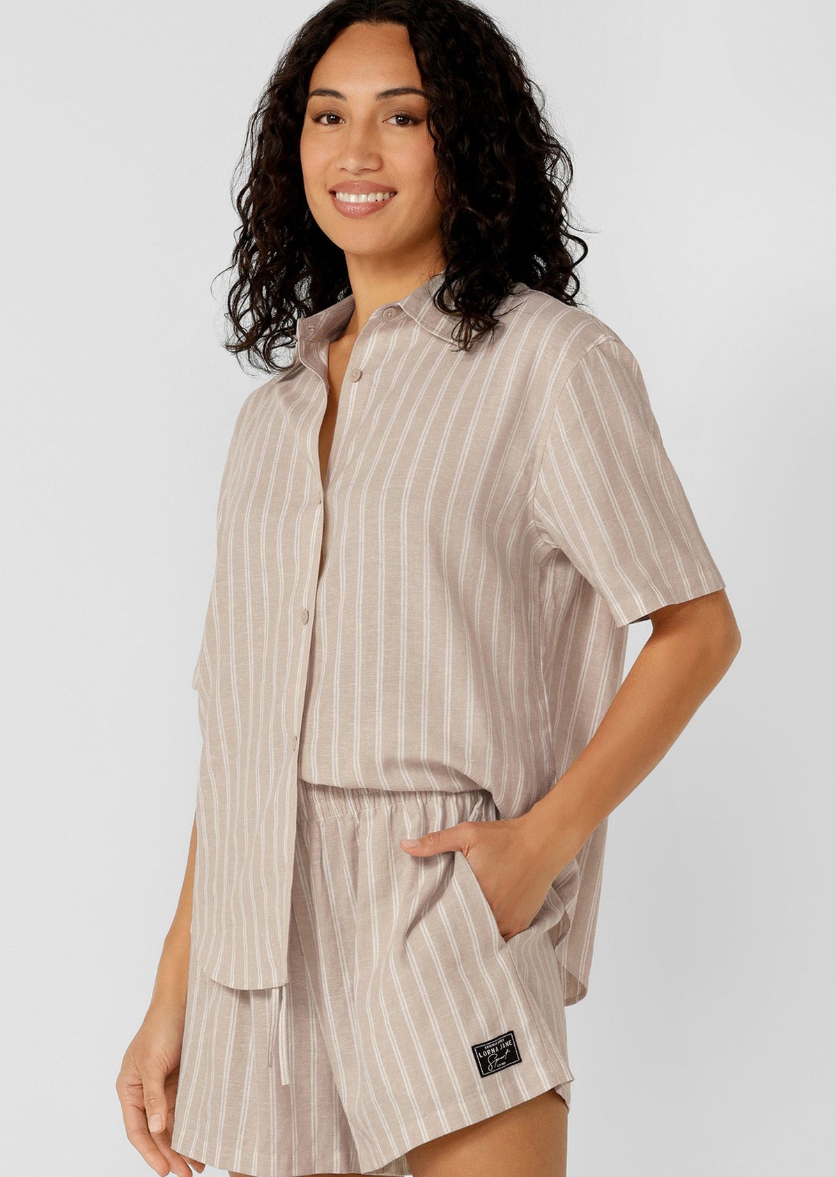 Preset Stripe Linen Short Sleeve Shirt