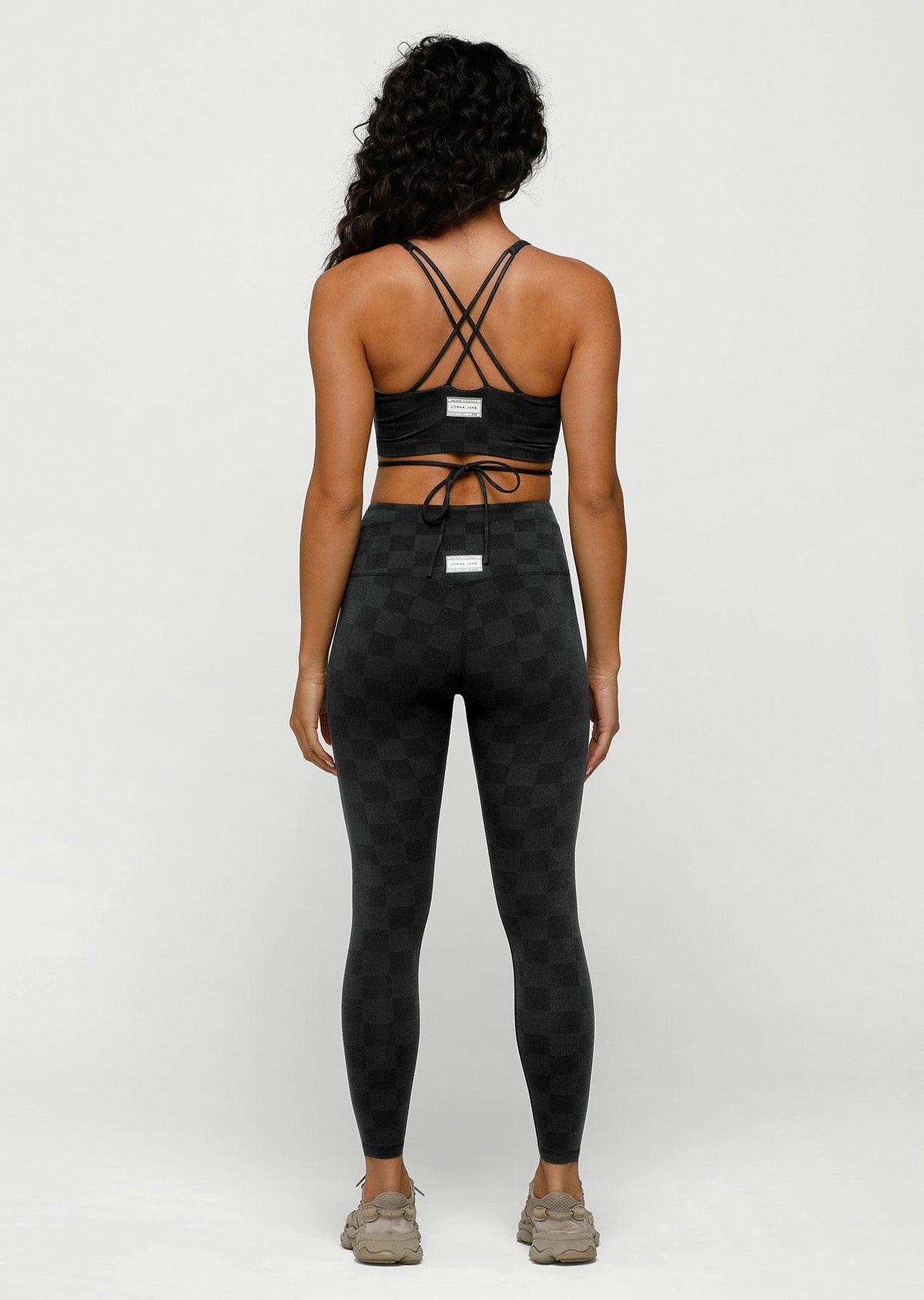 Checkerboard Long Line Bra