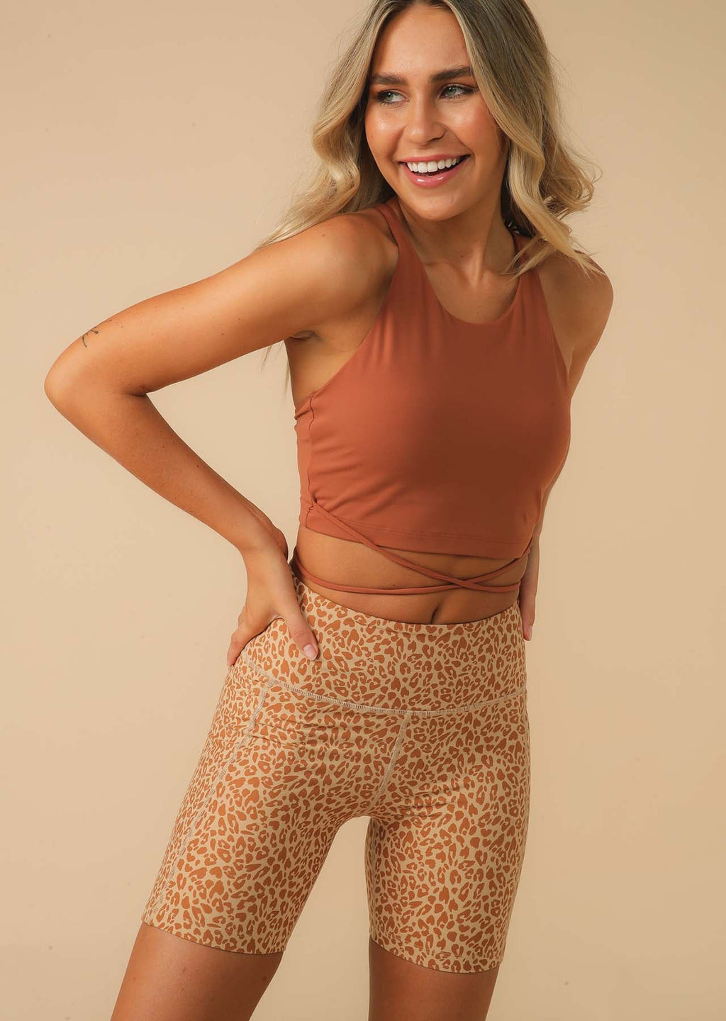 Criss Cross Recycled Long Line Bra