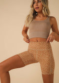 Leopard Scrunch Back Bike Shorts