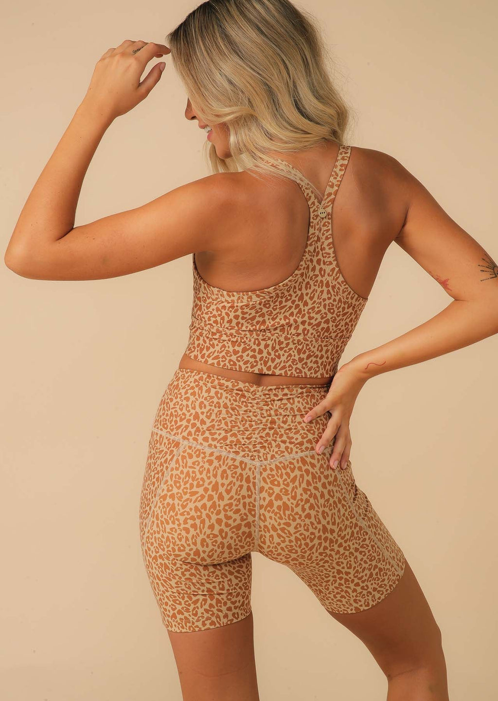 Leopard Scrunch Back Bike Shorts