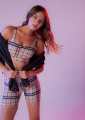 Putter Plaid Sports Bra