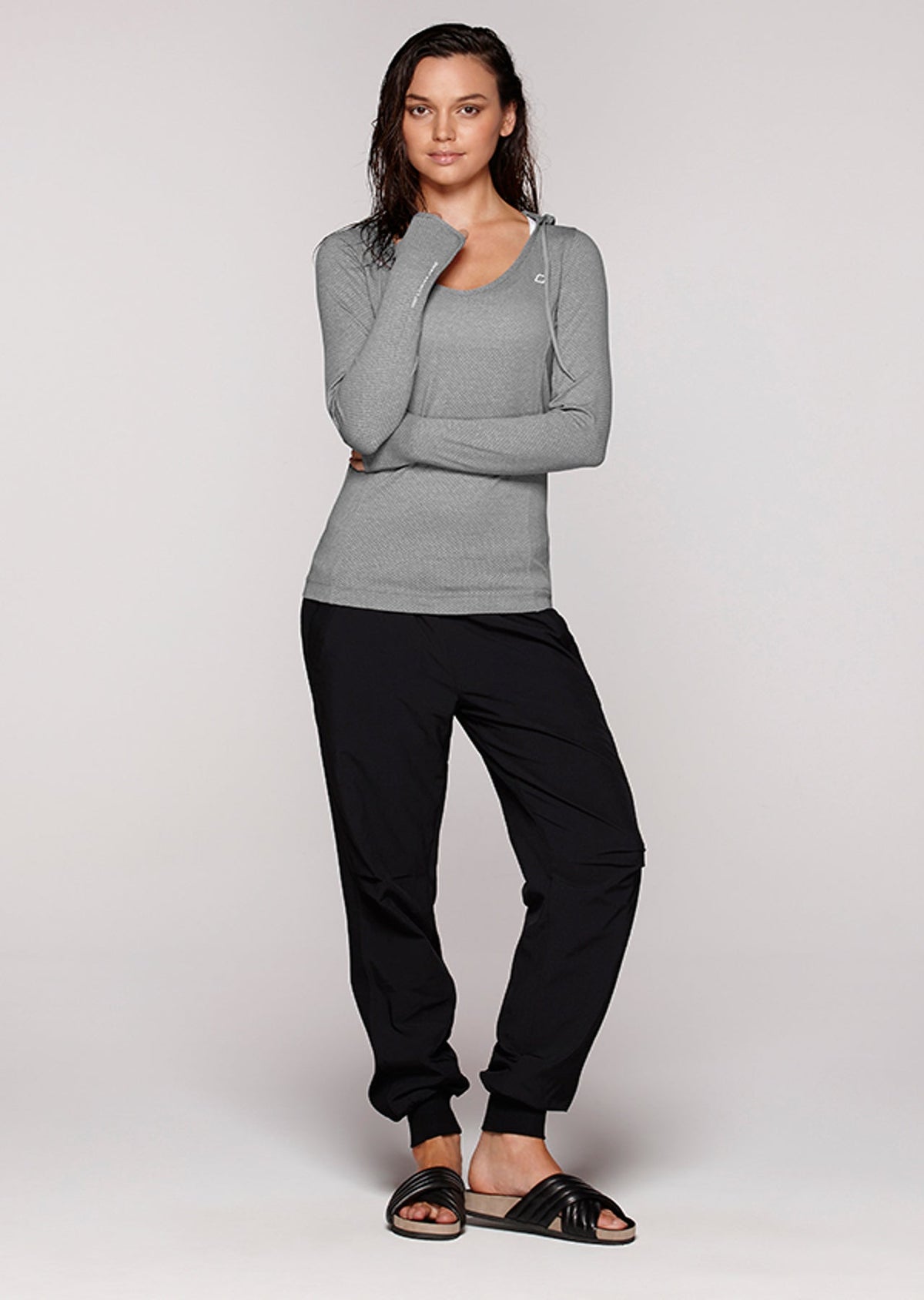 Abbey Hooded Excel L/Slv Top