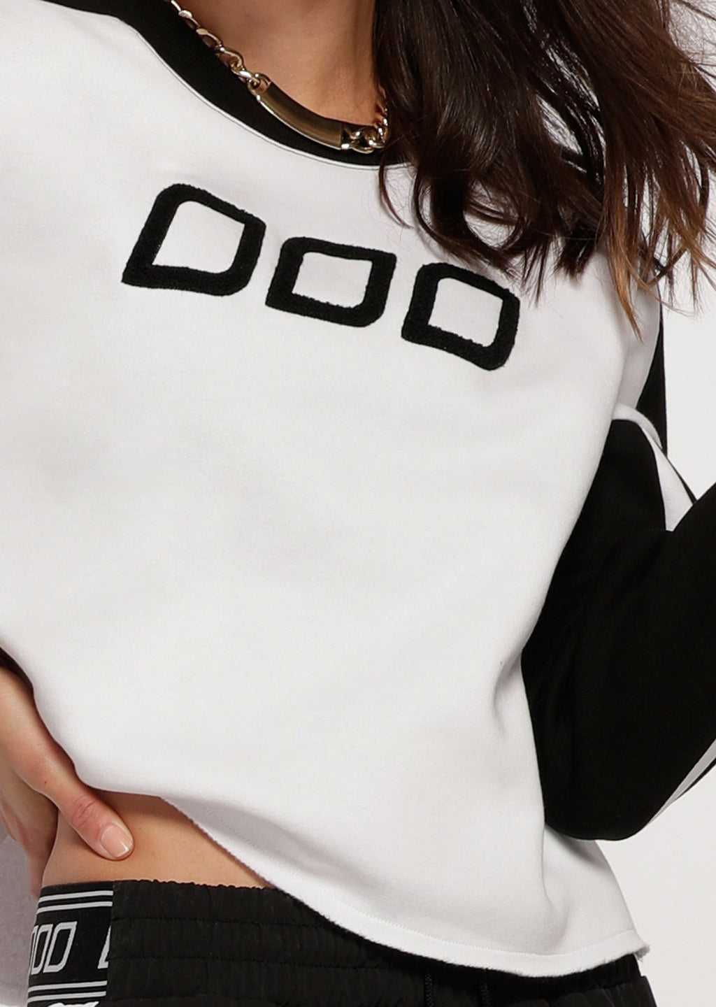 Colour Block Cropped Sweat