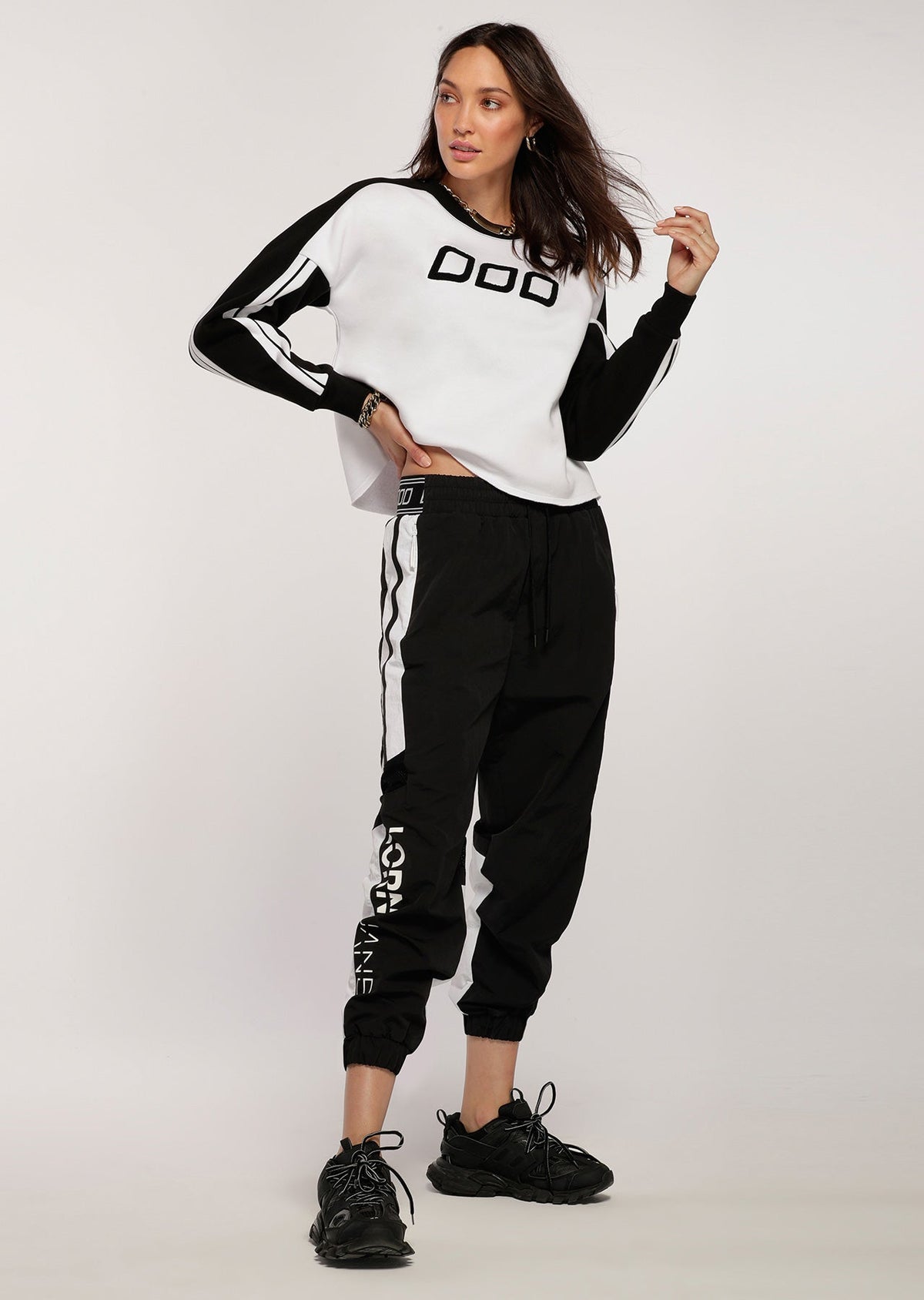 Colour Block Cropped Sweat
