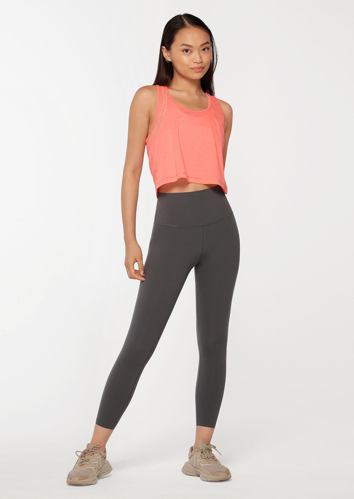 Cropped Mesh Active Tank