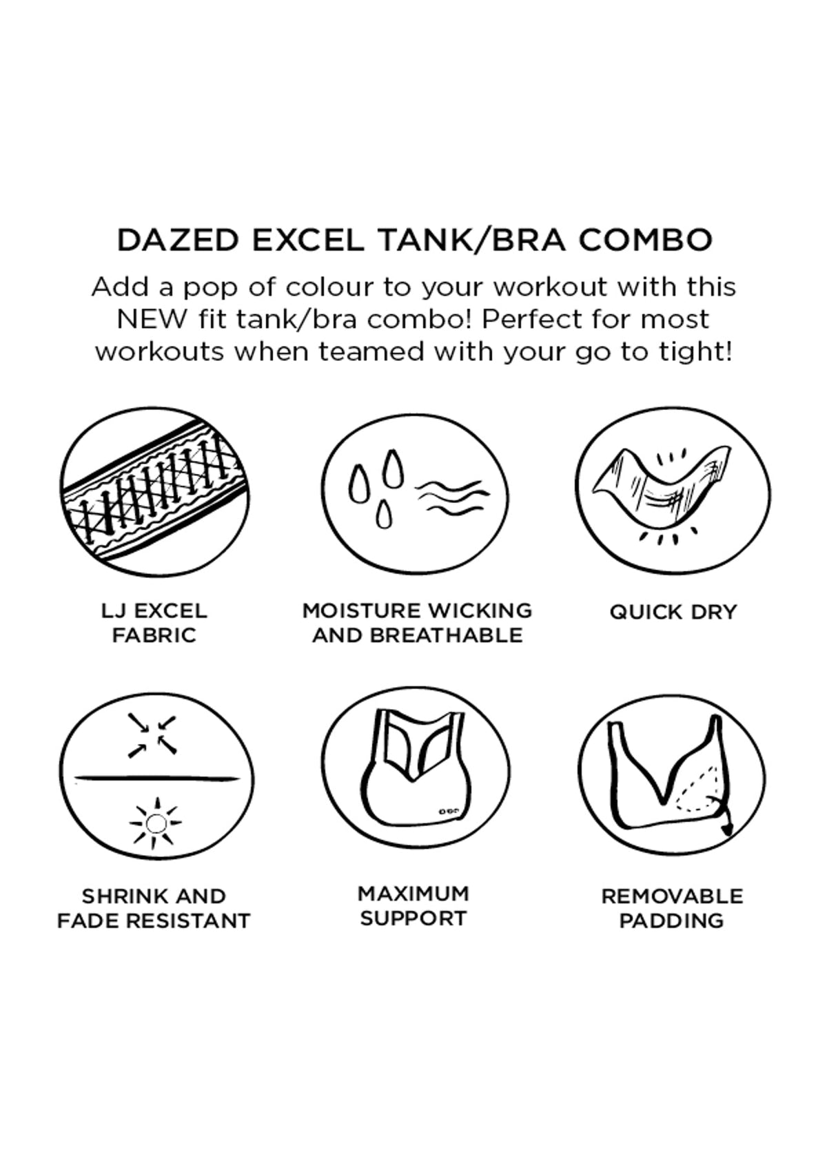 Dazed Active Tank/Bra Combo