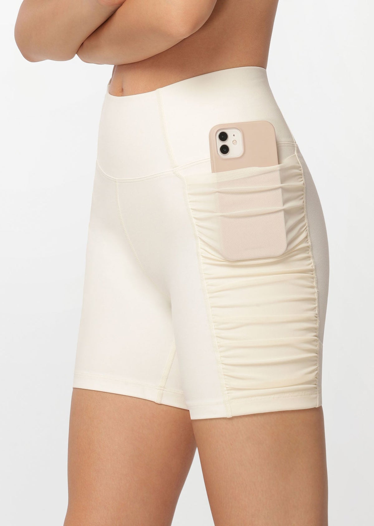 Gathered Side Panel Bike Shorts