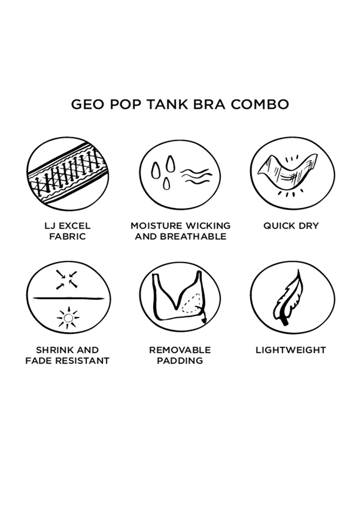 Geo Pop Tank Bra Combo