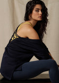 Lacy Open Back Long Sleeve Top