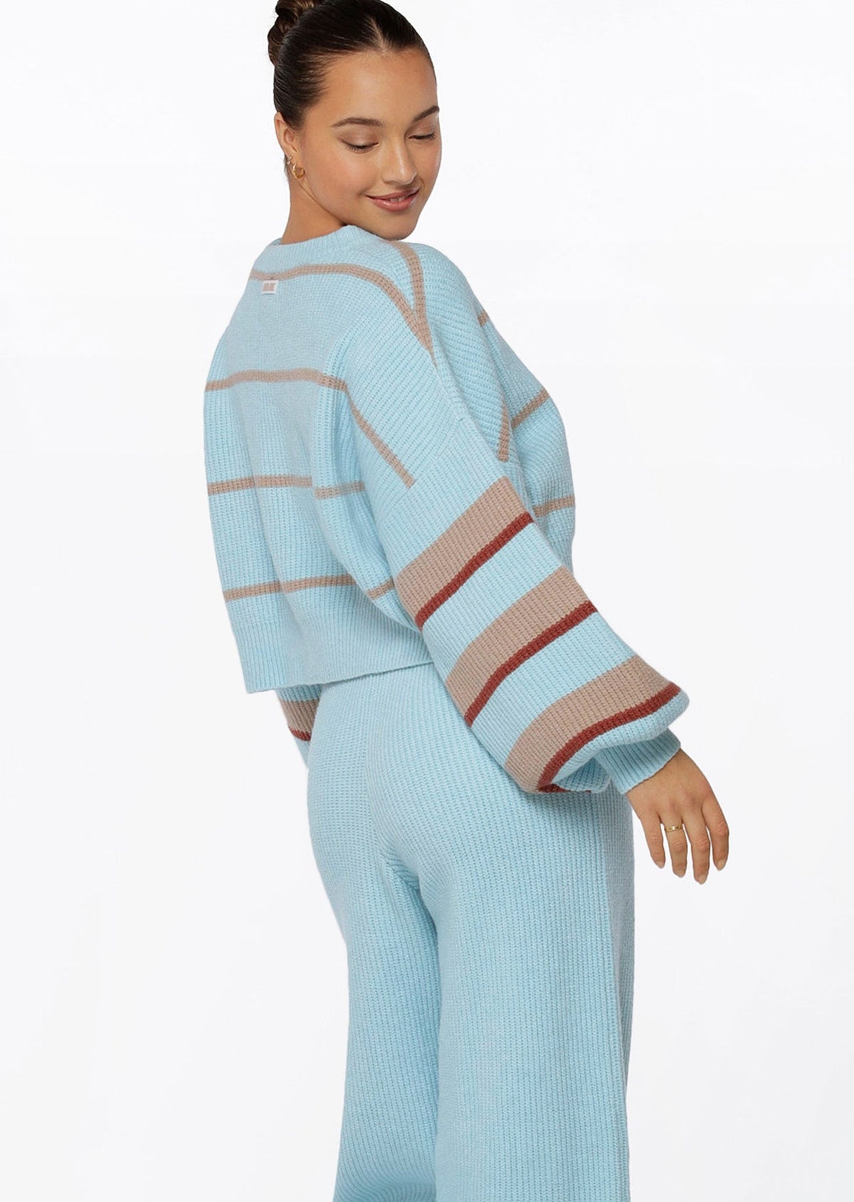 Merino Blend Cropped Stripe Knit