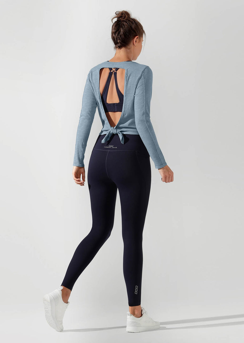 Open Back Cropped long Sleeve Top