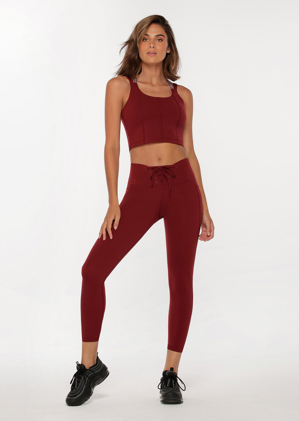 Power Cropped Tank Bra Combo